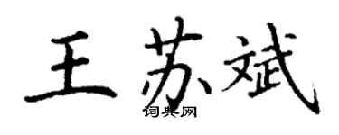 丁謙王蘇斌楷書個性簽名怎么寫