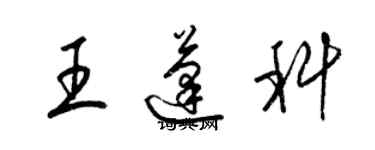 梁錦英王蓬科草書個性簽名怎么寫