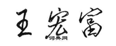 駱恆光王宏富行書個性簽名怎么寫