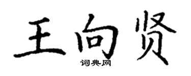 丁謙王向賢楷書個性簽名怎么寫