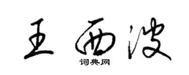 梁錦英王西波草書個性簽名怎么寫