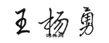 駱恆光王楊勇行書個性簽名怎么寫