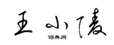 梁錦英王小陵草書個性簽名怎么寫