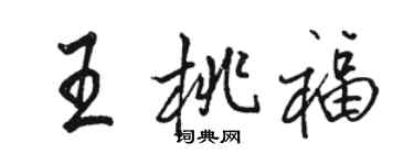 駱恆光王桃福行書個性簽名怎么寫