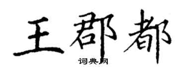 丁謙王郡都楷書個性簽名怎么寫