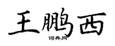 丁謙王鵬西楷書個性簽名怎么寫