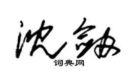 朱錫榮沈劍草書個性簽名怎么寫