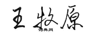 駱恆光王牧原行書個性簽名怎么寫