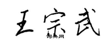 王正良王宗武行書個性簽名怎么寫