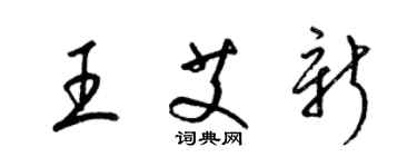 梁錦英王艾新草書個性簽名怎么寫