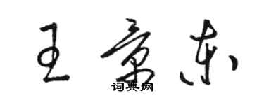 駱恆光王景東草書個性簽名怎么寫