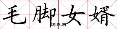 丁謙毛腳女婿楷書怎么寫