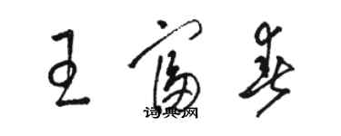 駱恆光王富春草書個性簽名怎么寫