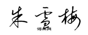 梁錦英朱雪梅草書個性簽名怎么寫