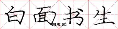 龐中華白面書生楷書怎么寫