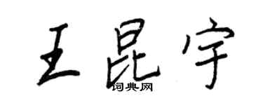王正良王昆宇行書個性簽名怎么寫
