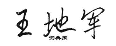 駱恆光王地軍行書個性簽名怎么寫