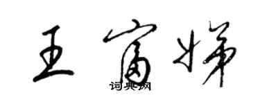 梁錦英王富娣草書個性簽名怎么寫