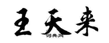 胡問遂王天來行書個性簽名怎么寫