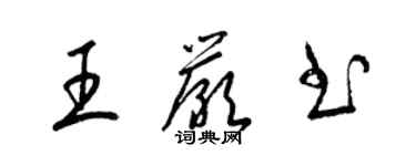 梁錦英王嚴書草書個性簽名怎么寫