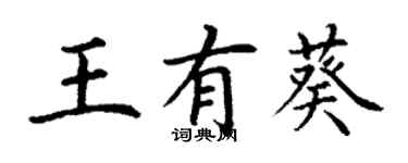 丁謙王有葵楷書個性簽名怎么寫