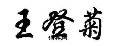 胡問遂王登菊行書個性簽名怎么寫