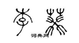 陳聲遠李葵篆書個性簽名怎么寫