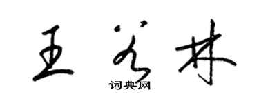 梁錦英王谷林草書個性簽名怎么寫