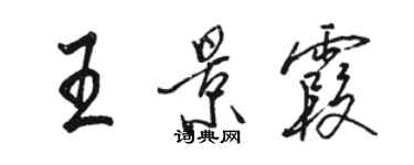 駱恆光王景霞行書個性簽名怎么寫