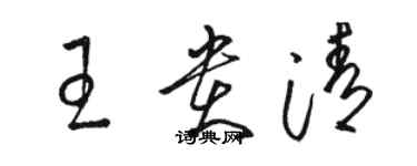 駱恆光王貴清草書個性簽名怎么寫