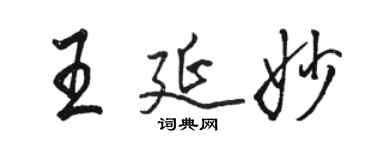 駱恆光王延妙行書個性簽名怎么寫