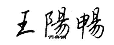 王正良王陽暢行書個性簽名怎么寫