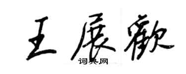 王正良王展歡行書個性簽名怎么寫