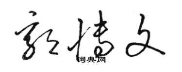 駱恆光郭博文草書個性簽名怎么寫