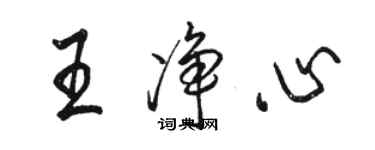 駱恆光王淨心行書個性簽名怎么寫