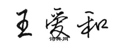 駱恆光王愛和行書個性簽名怎么寫