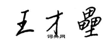 王正良王才壘行書個性簽名怎么寫