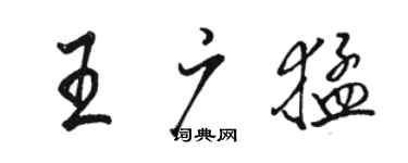 駱恆光王廣猛行書個性簽名怎么寫
