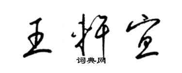梁錦英王軒宜草書個性簽名怎么寫