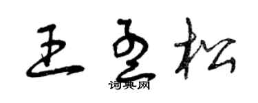 曾慶福王孟松草書個性簽名怎么寫