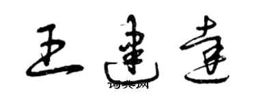 曾慶福王建達草書個性簽名怎么寫