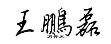 王正良王鵬磊行書個性簽名怎么寫