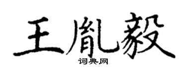 丁謙王胤毅楷書個性簽名怎么寫