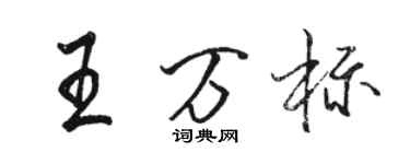 駱恆光王萬標行書個性簽名怎么寫