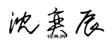 朱錫榮沈奕辰草書個性簽名怎么寫