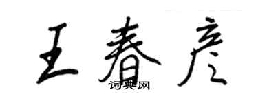 王正良王春彥行書個性簽名怎么寫