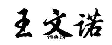 胡問遂王文諾行書個性簽名怎么寫