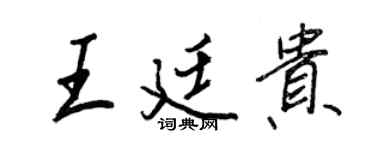 王正良王廷貴行書個性簽名怎么寫