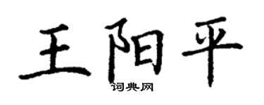 丁謙王陽平楷書個性簽名怎么寫