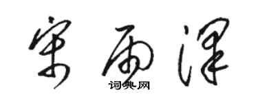 駱恆光宋雨澤草書個性簽名怎么寫